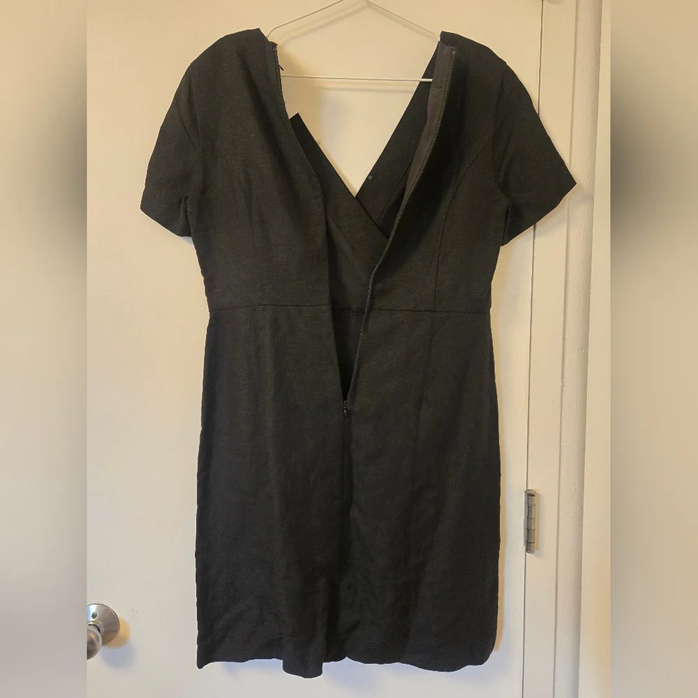 NWT Ann Taylor Linen Black‎ Button-Down Dress